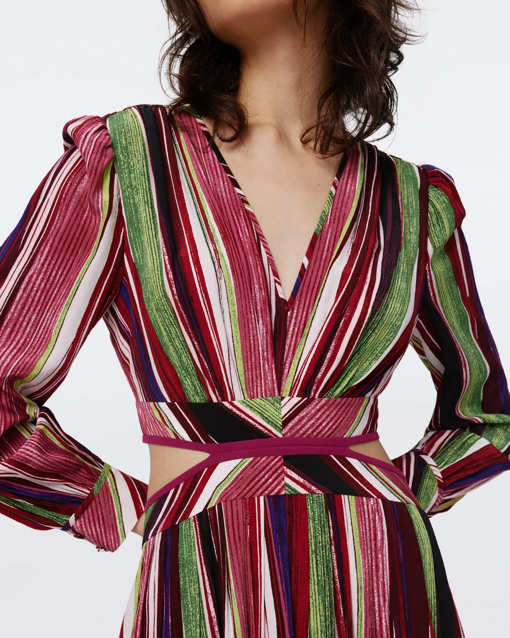 DVFJENIFER DRESS REEDS PINK