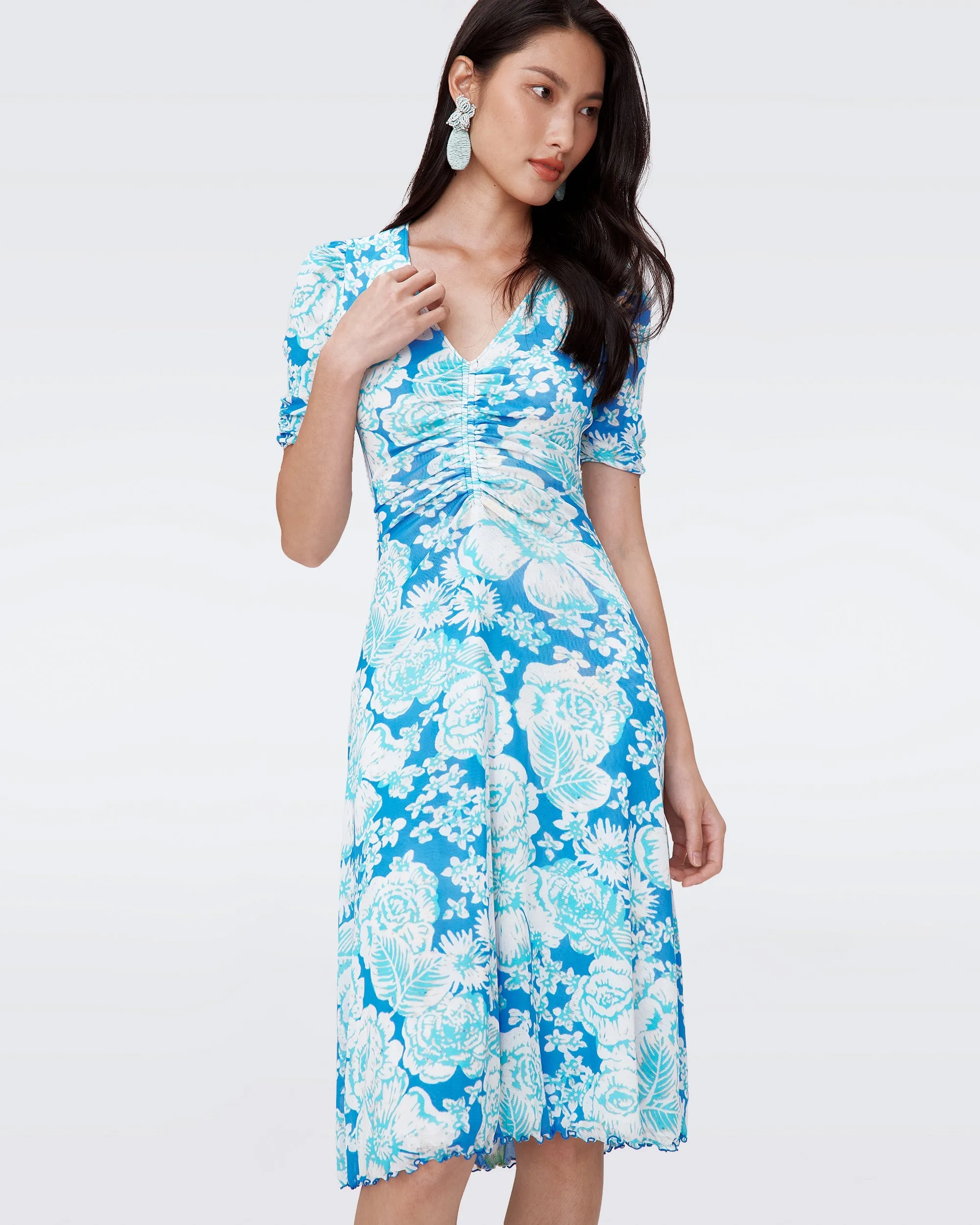 DVFKOREN REVERSIBLE DRESS JUN BLM BU/DAY DREAM FLORAL