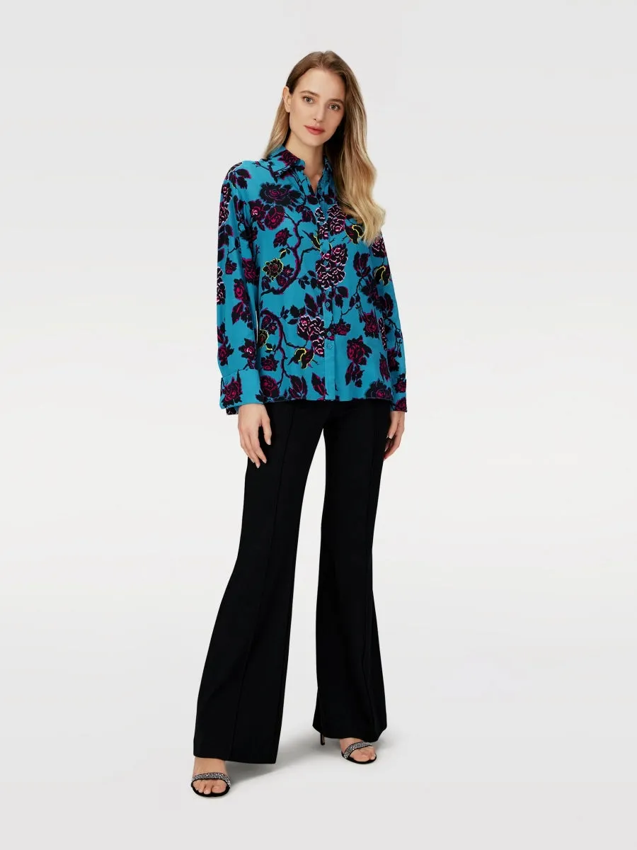 DVFLALA TOP CHINA VINE FLOWER TIE BARR REEF
