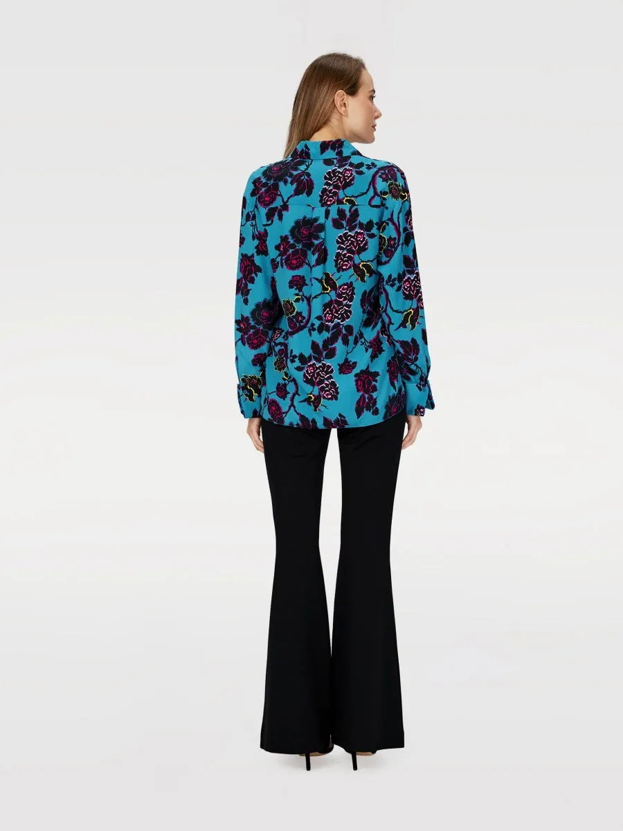 DVFLALA TOP CHINA VINE FLOWER TIE BARR REEF
