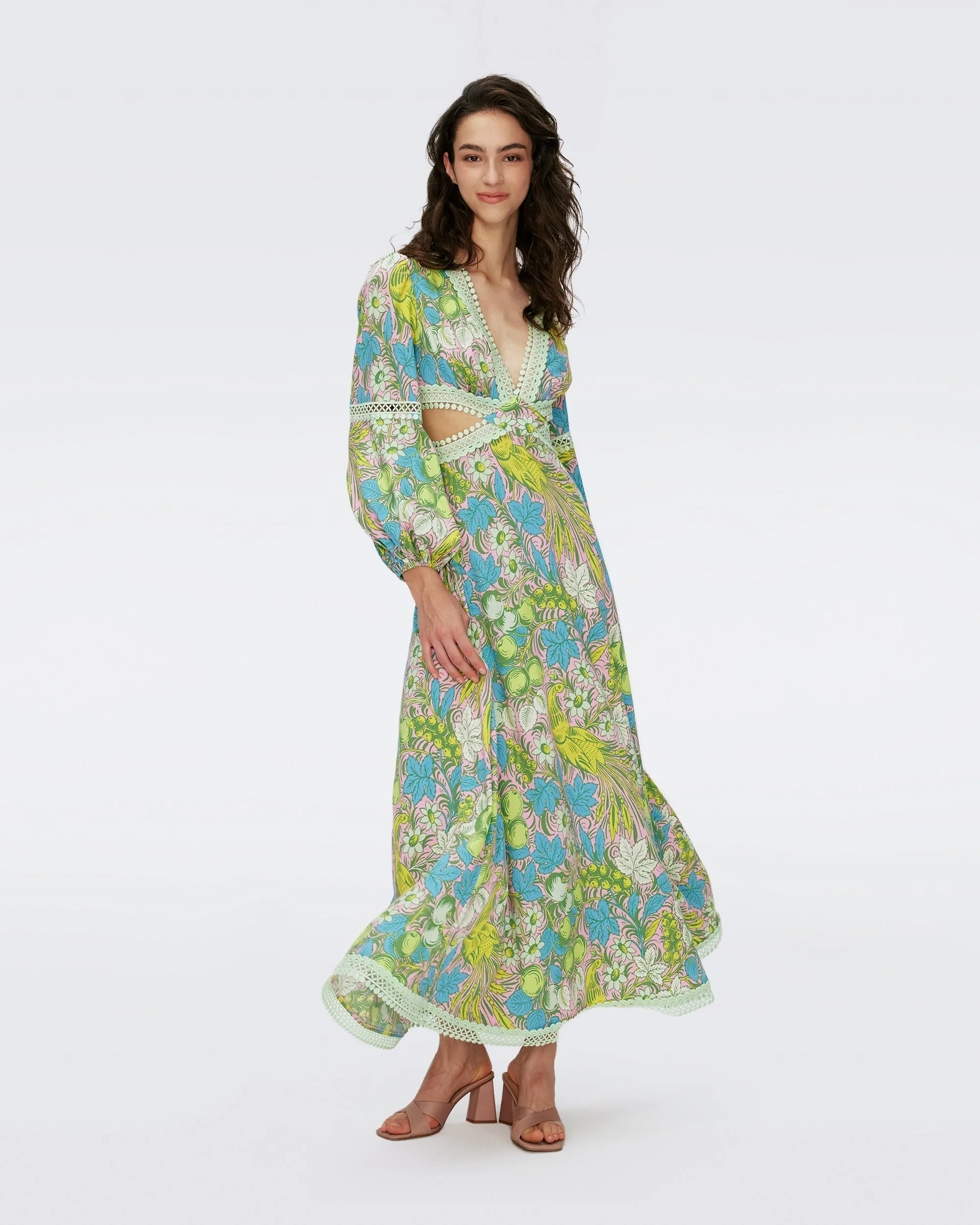 DVFLINA DRESSBIRD OF PARADISE PINK