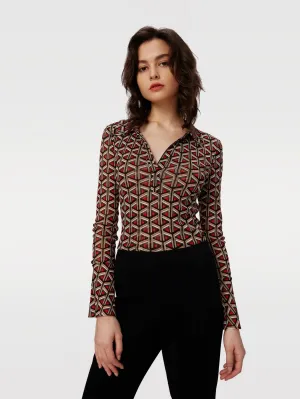 DVFMACKENZIE TOP STADIUM GEO RED