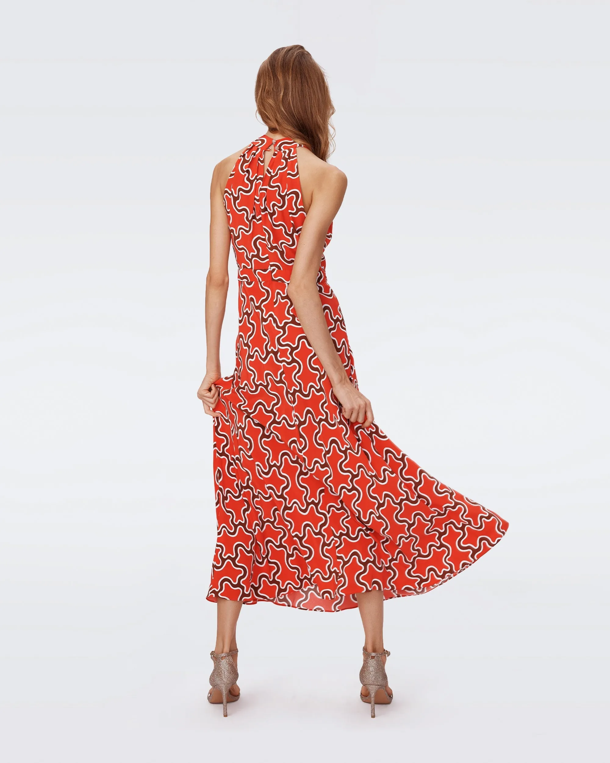 DVFNYCK DRESSCLOUD PATCH RED