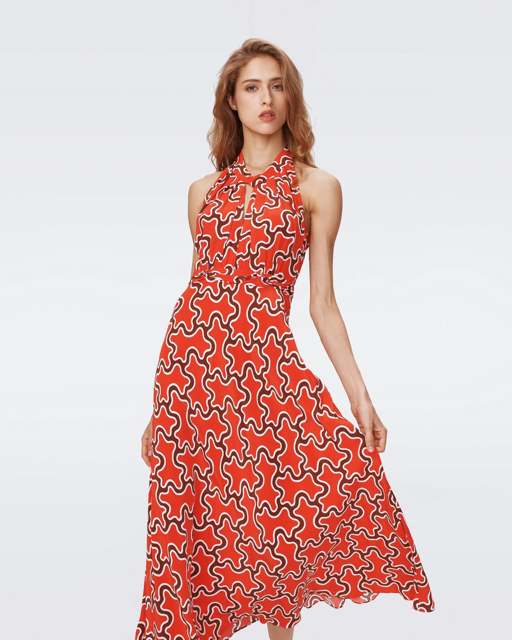 DVFNYCK DRESSCLOUD PATCH RED