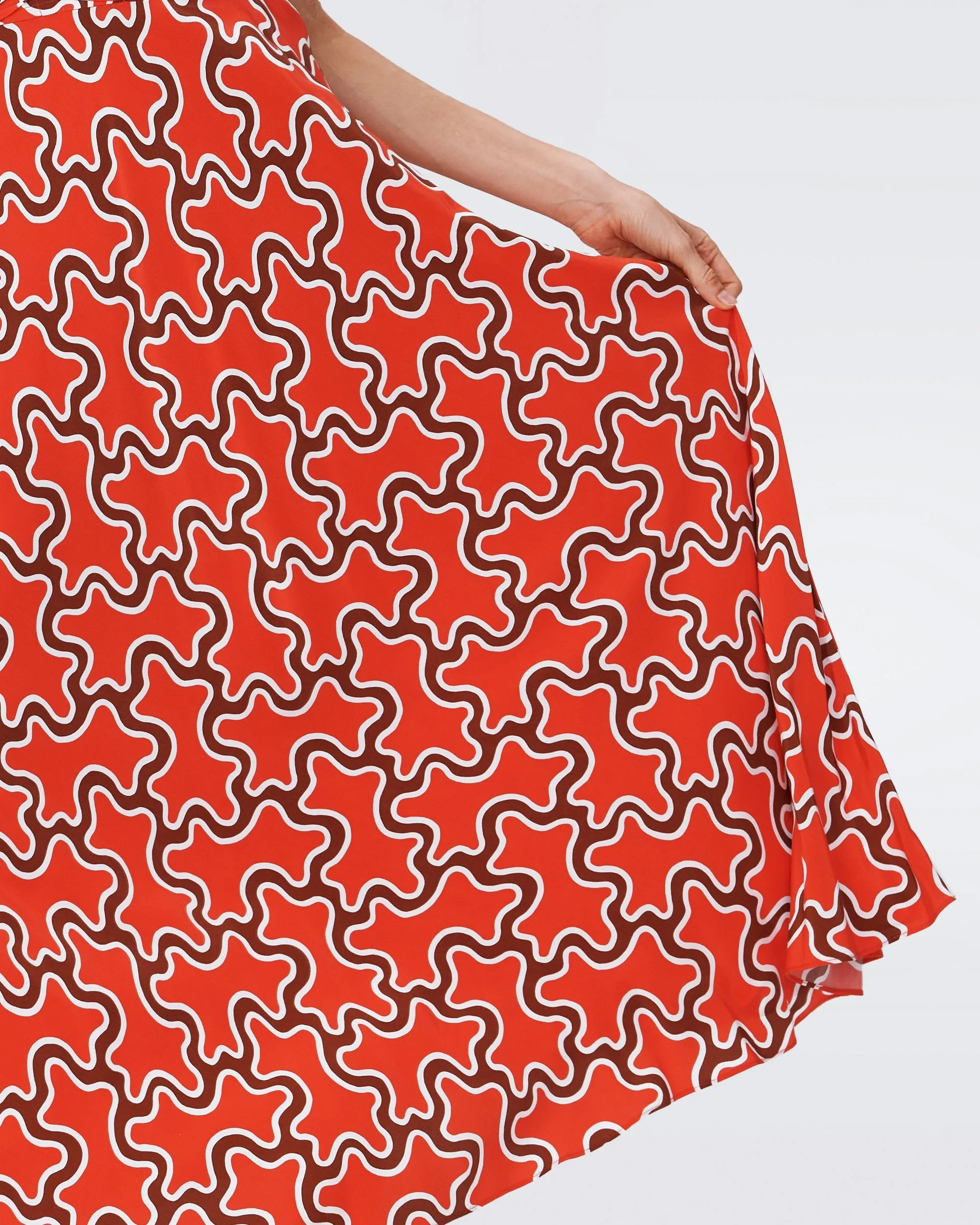 DVFNYCK DRESSCLOUD PATCH RED