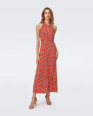DVFNYCK DRESSCLOUD PATCH RED