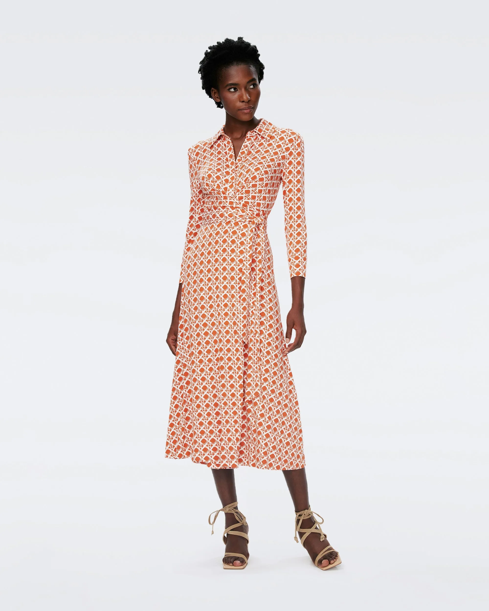 DVFSANA TWO DRESS VINTAGE CANE SM MARMALADE