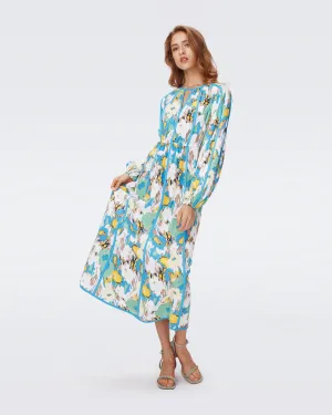DVFSCOTT DRESS DAY DREAM FLORAL BLUE MED