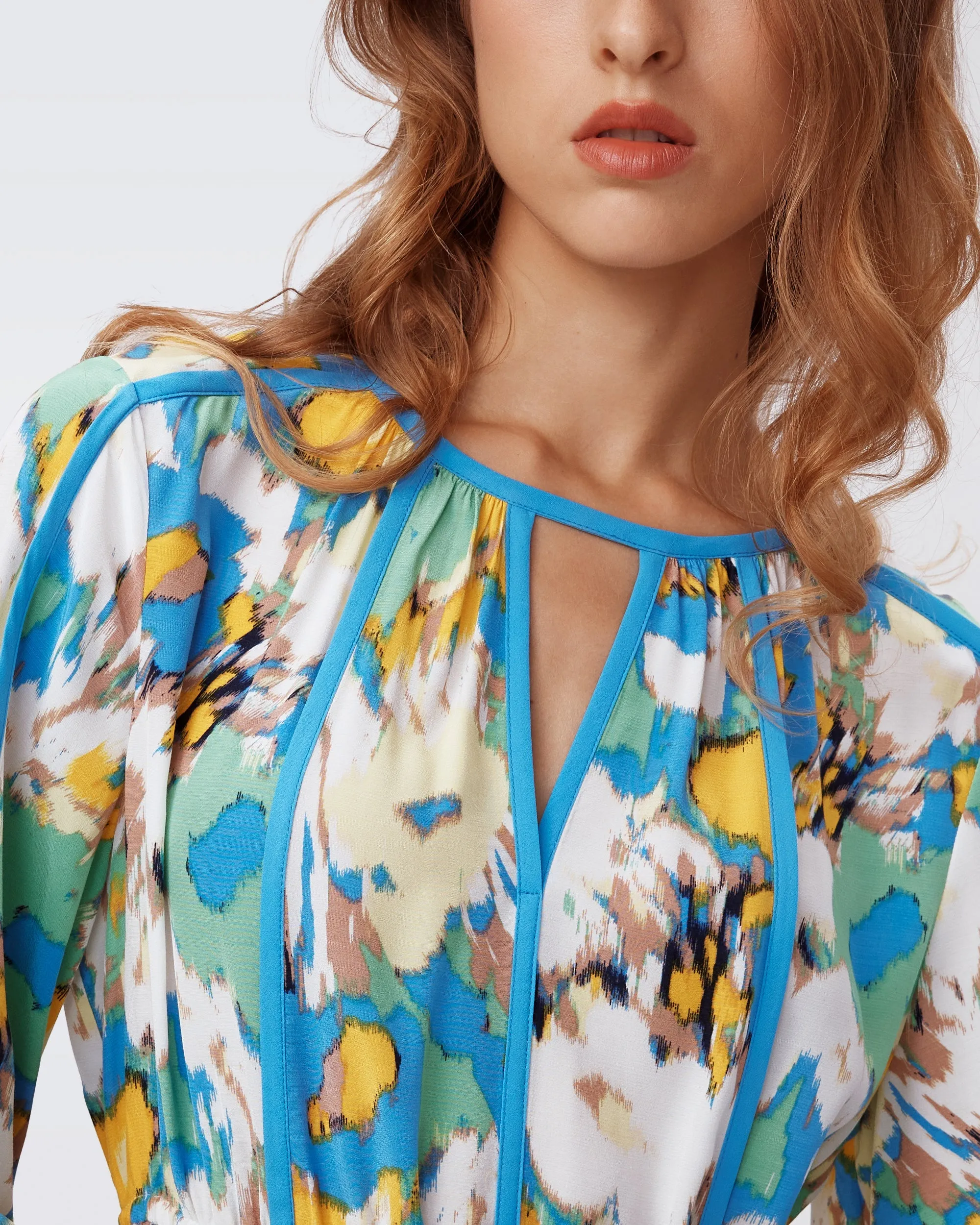 DVFSCOTT DRESS DAY DREAM FLORAL BLUE MED