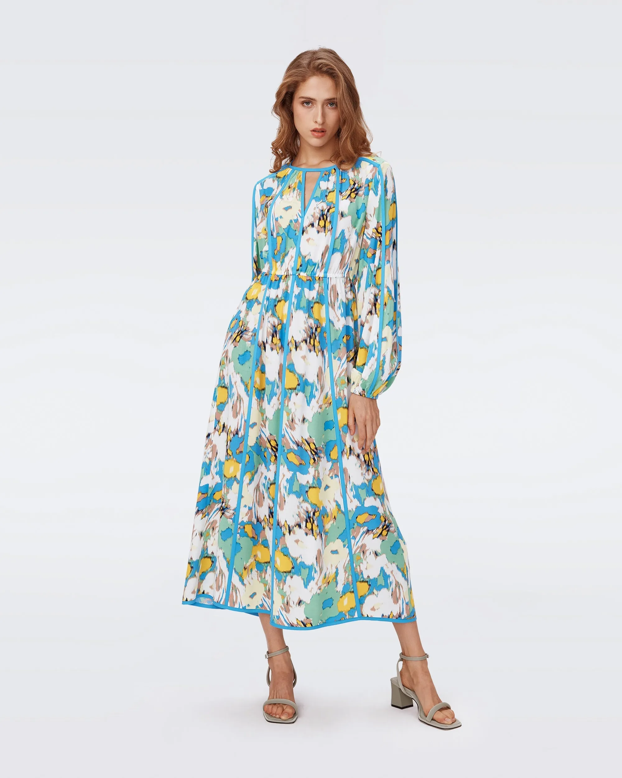 DVFSCOTT DRESS DAY DREAM FLORAL BLUE MED