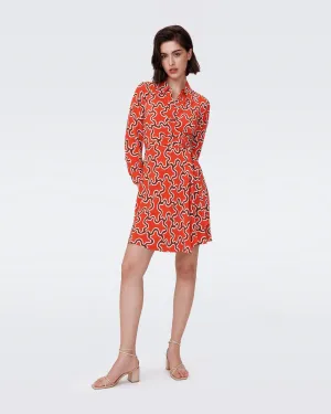 DVFSOPHIE DRESS CLOUD PATCH RED