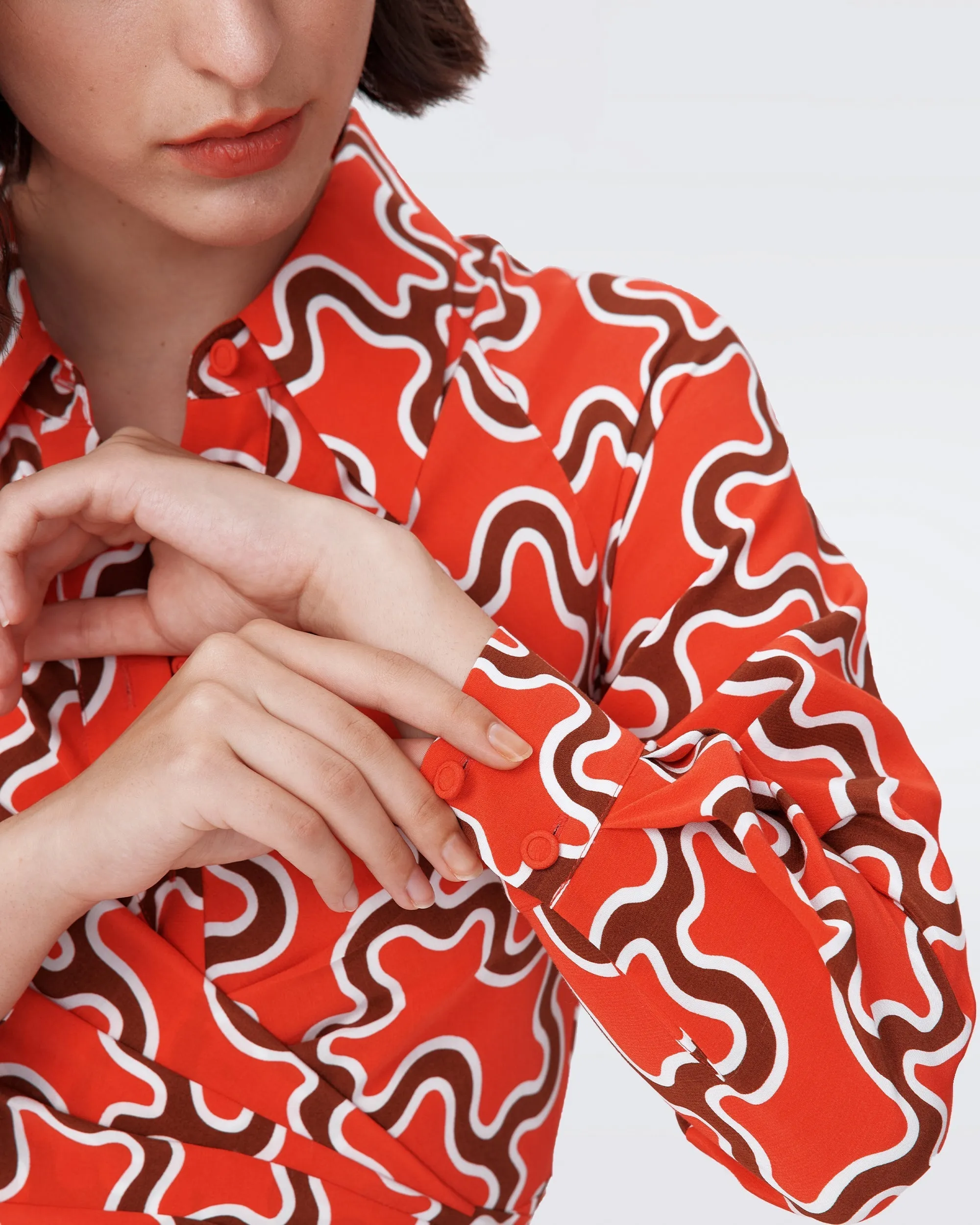 DVFSOPHIE DRESS CLOUD PATCH RED