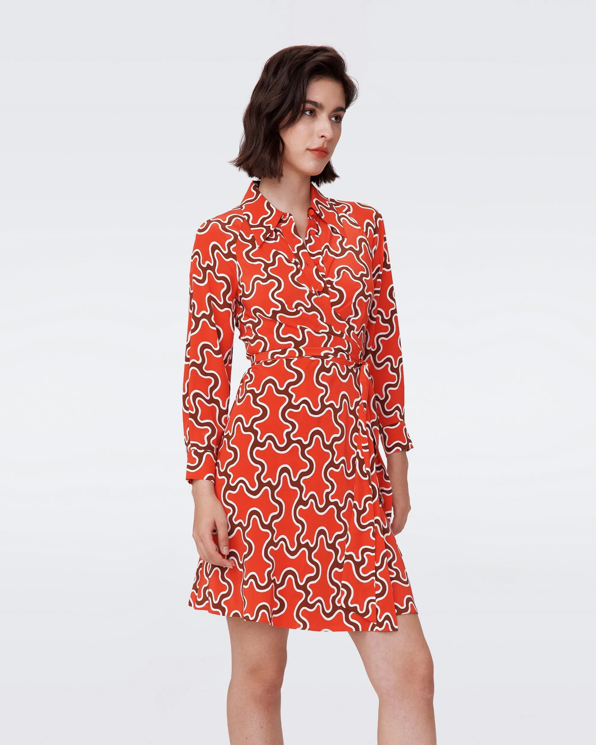 DVFSOPHIE DRESS CLOUD PATCH RED