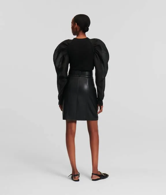 FAUX LEATHER BIKER SKIRT