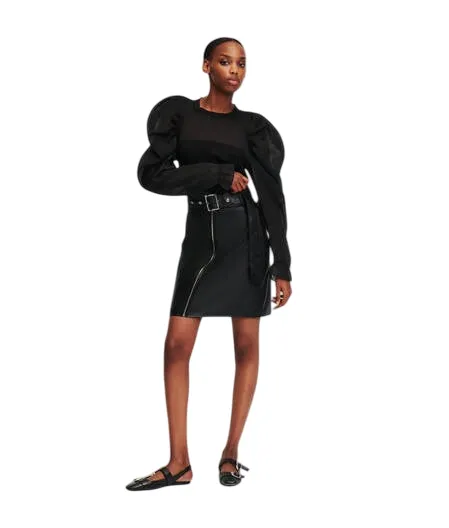 FAUX LEATHER BIKER SKIRT