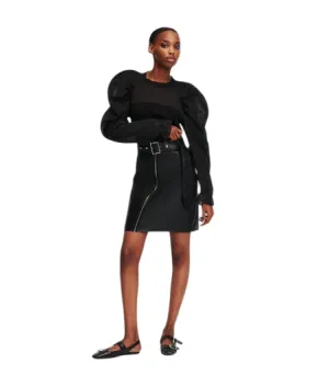 FAUX LEATHER BIKER SKIRT