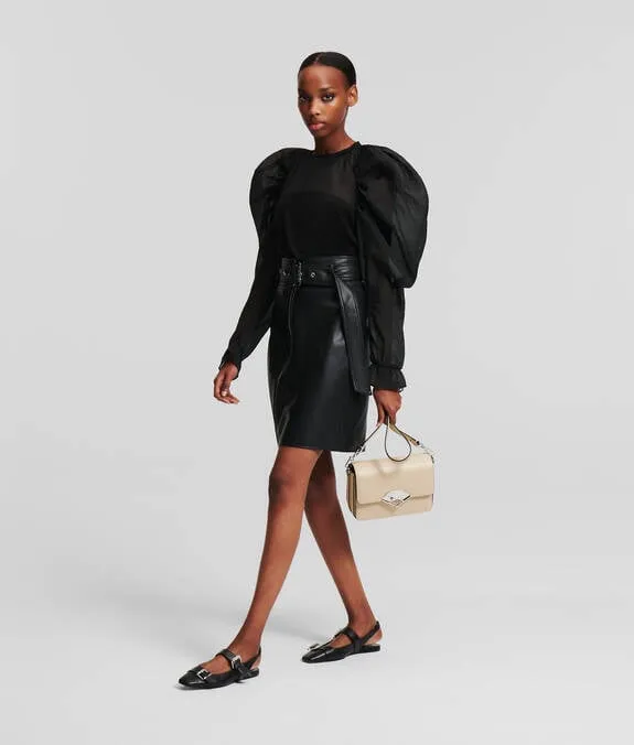 FAUX LEATHER BIKER SKIRT