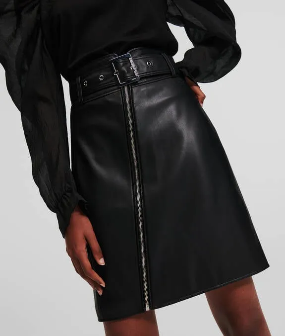 FAUX LEATHER BIKER SKIRT