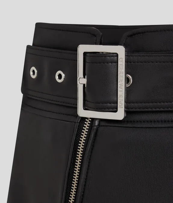 FAUX LEATHER BIKER SKIRT