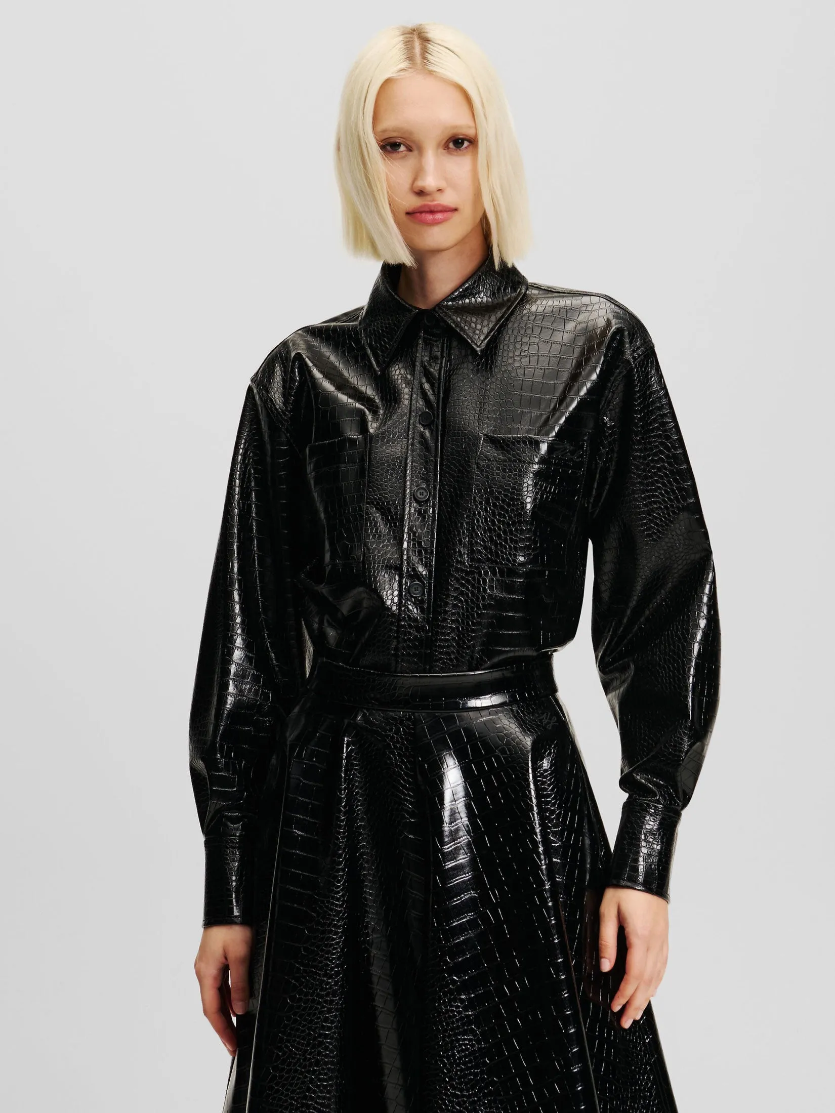 FAUX LEATHER SHIRT