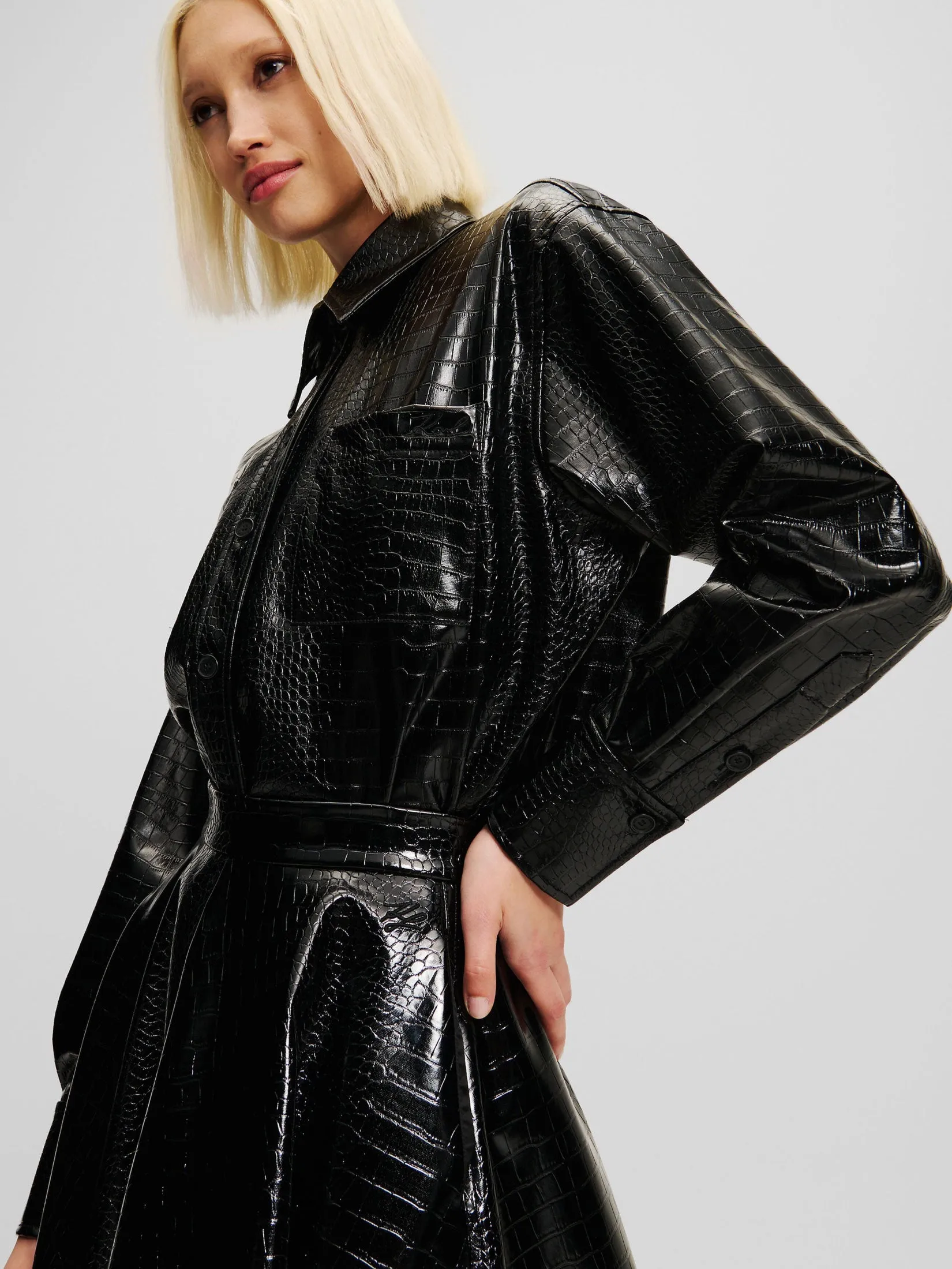FAUX LEATHER SHIRT