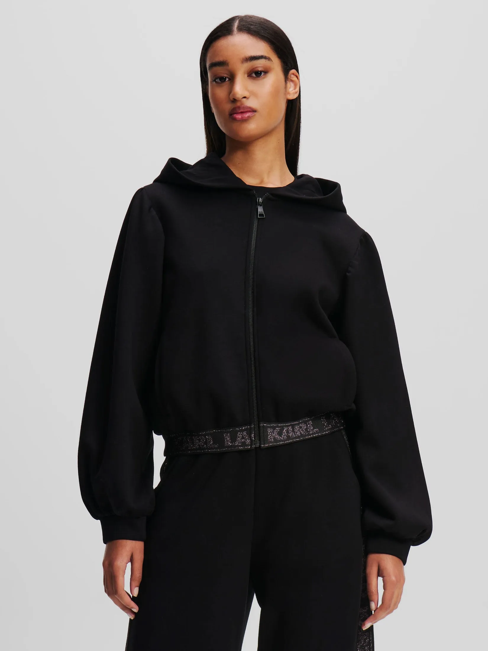 GLITTER LOGO TAPE ZIP UP