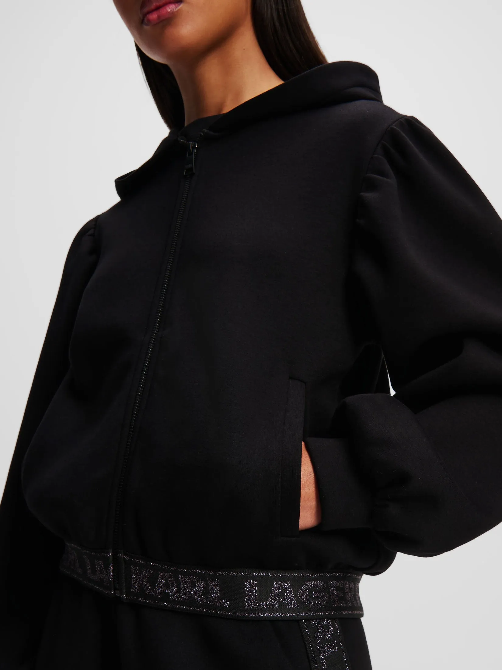 GLITTER LOGO TAPE ZIP UP