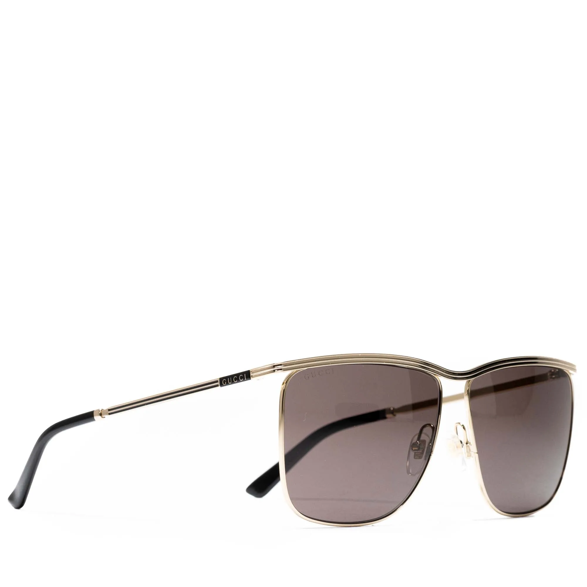 Gucci Rectangle Sunglasses - Gold/Grey
