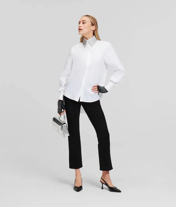 KARL ESSENTIALS RHINESTONE COLLAR SHIRT