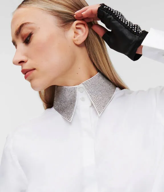 KARL ESSENTIALS RHINESTONE COLLAR SHIRT