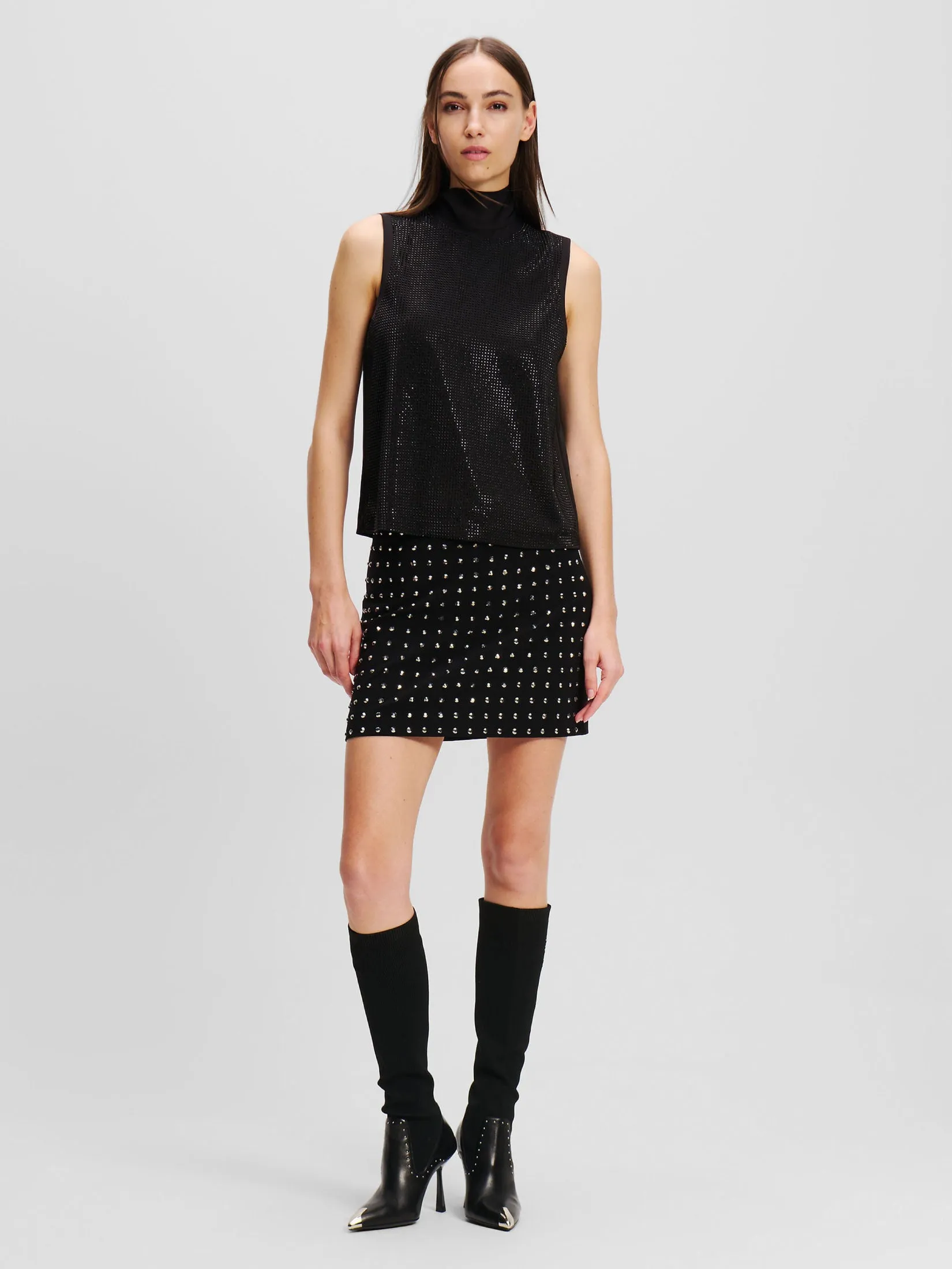 LARGE RHINESTONE MINI SKIRT