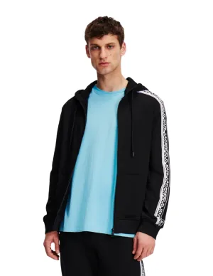 LOGO KNIT TAPE ZIP-UP HOODIE