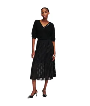 MESH PLEATED SKIRT