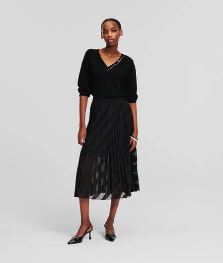 MESH PLEATED SKIRT
