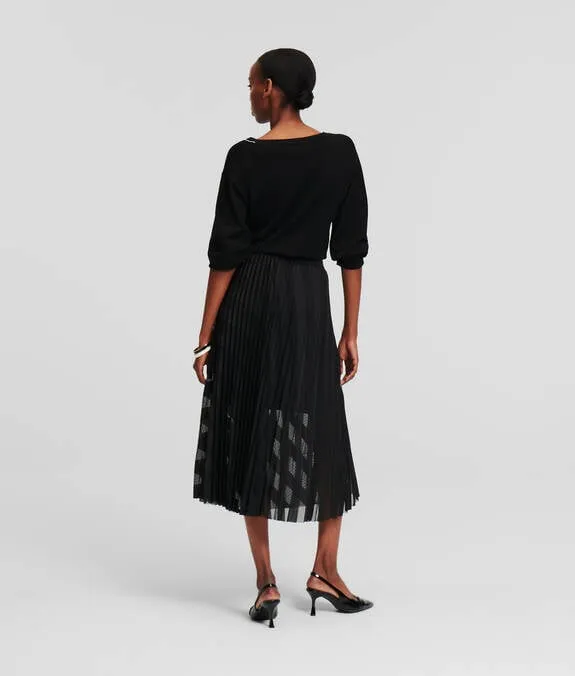 MESH PLEATED SKIRT