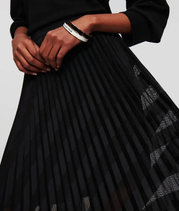 MESH PLEATED SKIRT