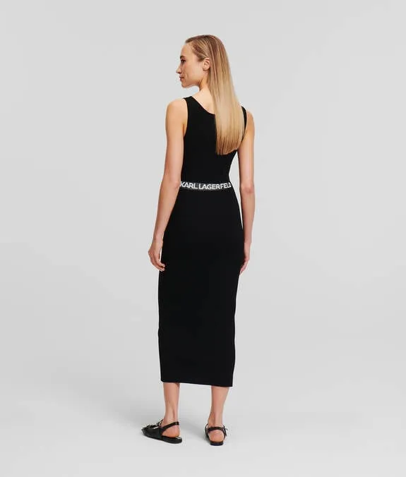 RIB-KNIT SLEEVELESS DRESS