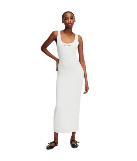 RIB-KNIT SLEEVELESS DRESS