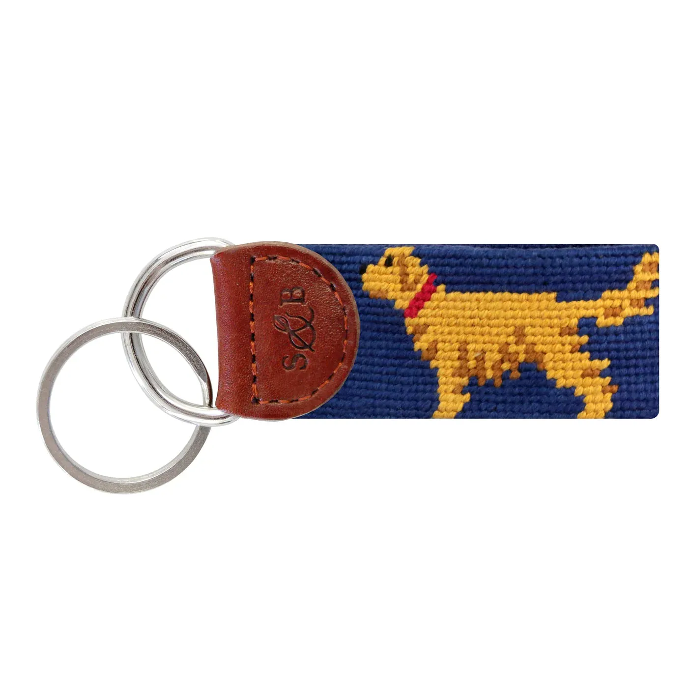 Smathers & Branson Golden Retriever Key Fob - Classic Navy