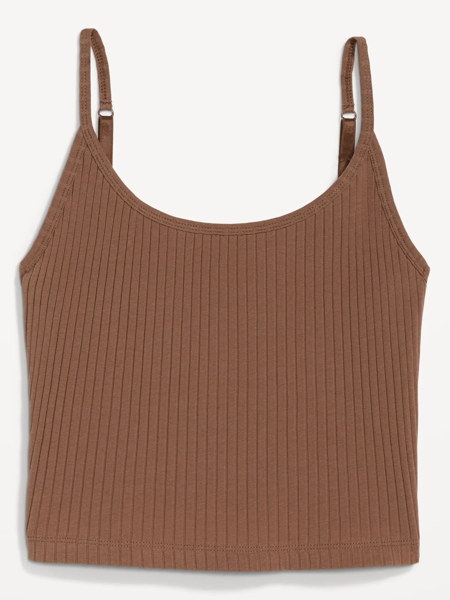 Strappy Rib-Knit Cropped Tank Top for Women