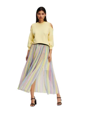 STRIPE PLEATED SKIRT