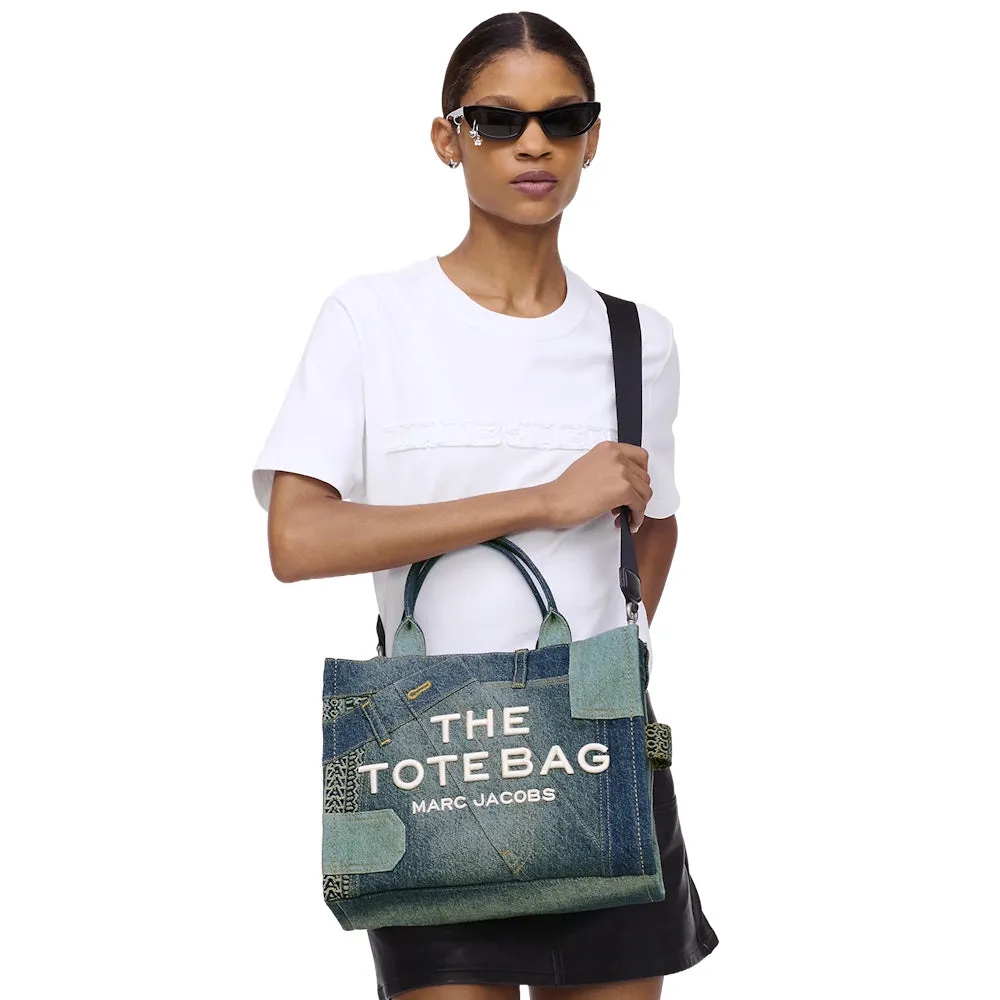 THE DECONSTRUCTED DENIM MEDIUM TOTE BAG