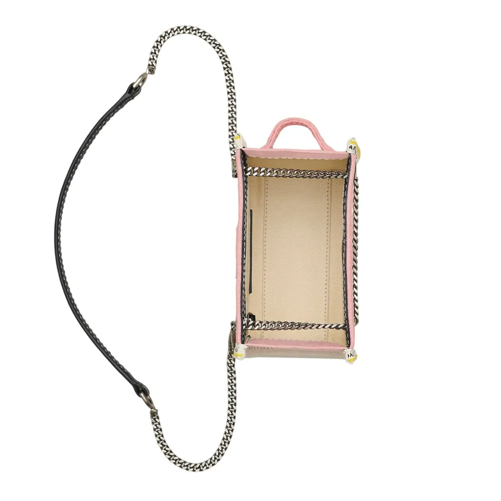 THE DENIM CHAIN CROSSBODY TOTE BAG