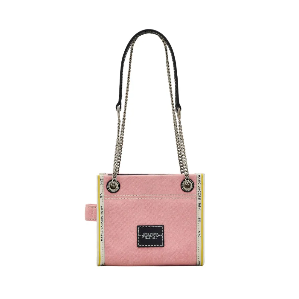 THE DENIM CHAIN CROSSBODY TOTE BAG