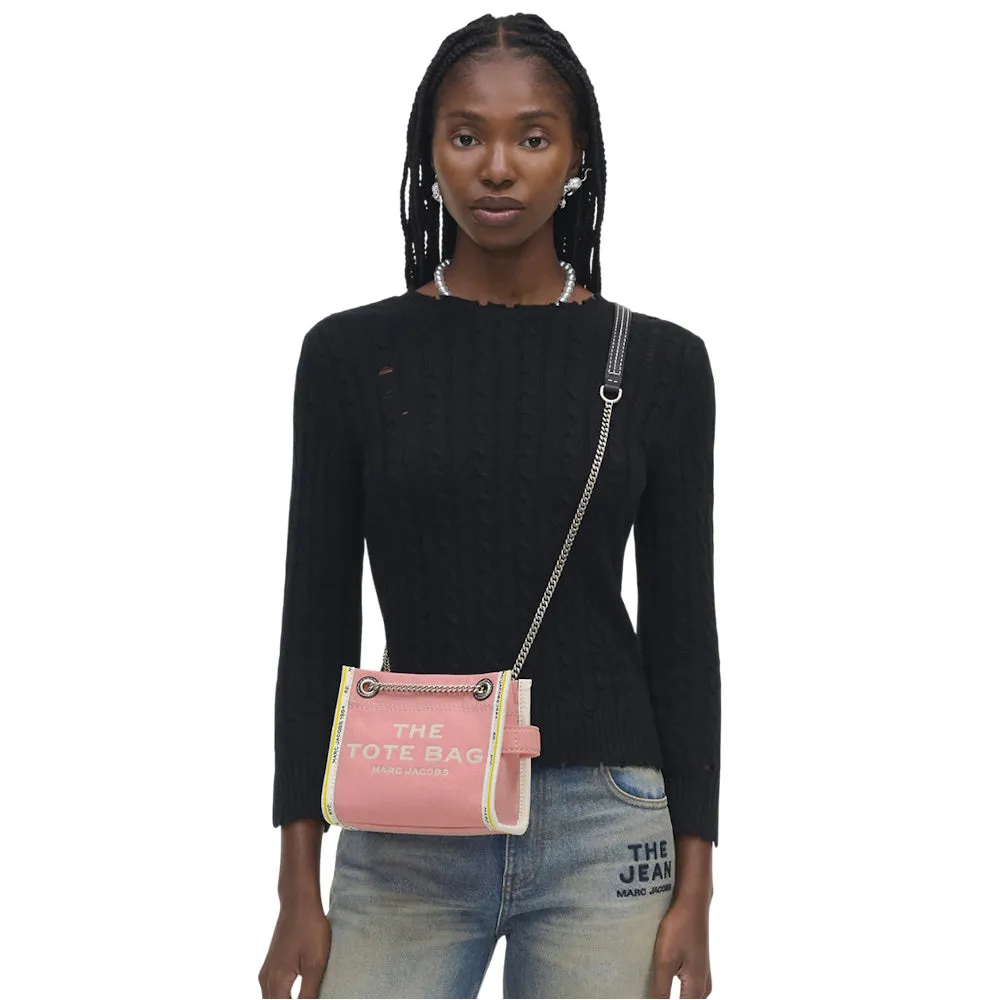 THE DENIM CHAIN CROSSBODY TOTE BAG