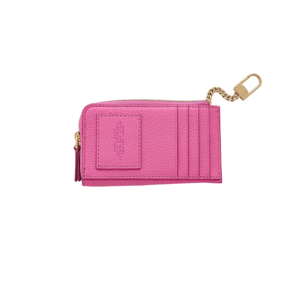 THE LEATHER TOP ZIP MULTI WALLET BOW PINK