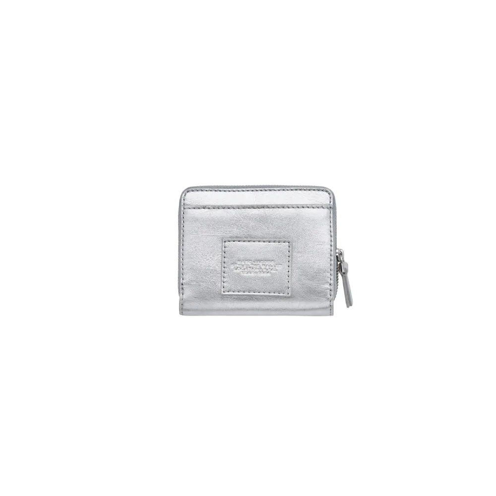 THE METALLIC LEATHER MINI COMPACT WALLET