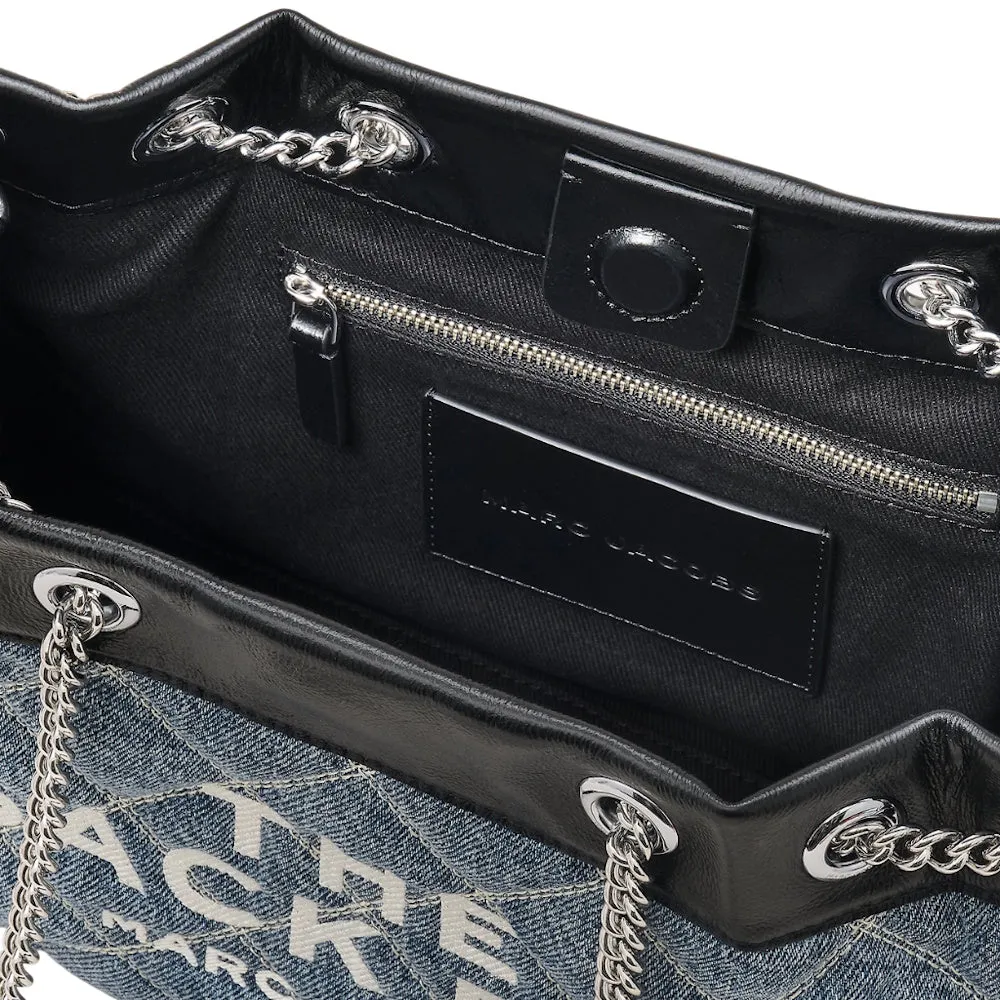 THE QUILTED DENIM CHAIN SACK BAG