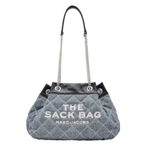 THE QUILTED DENIM CHAIN SACK BAG