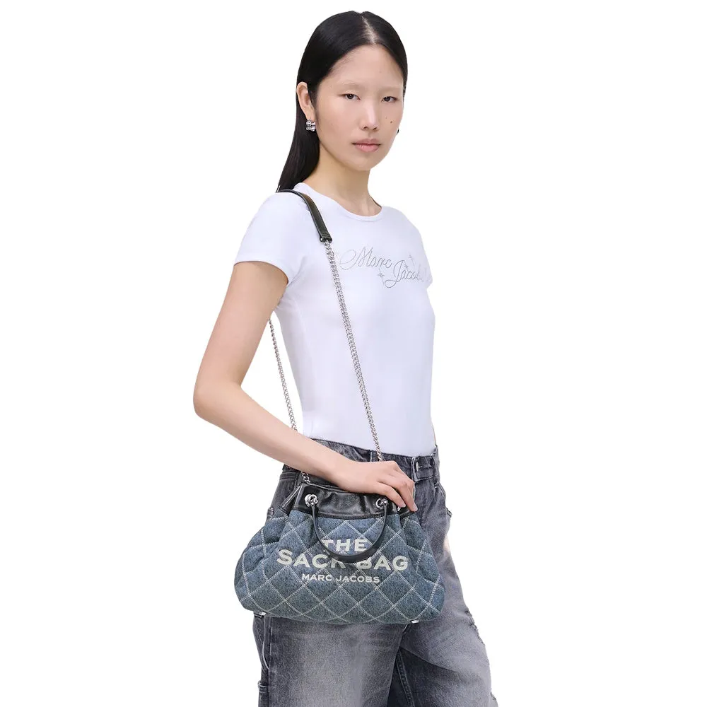 THE QUILTED DENIM CHAIN SACK BAG